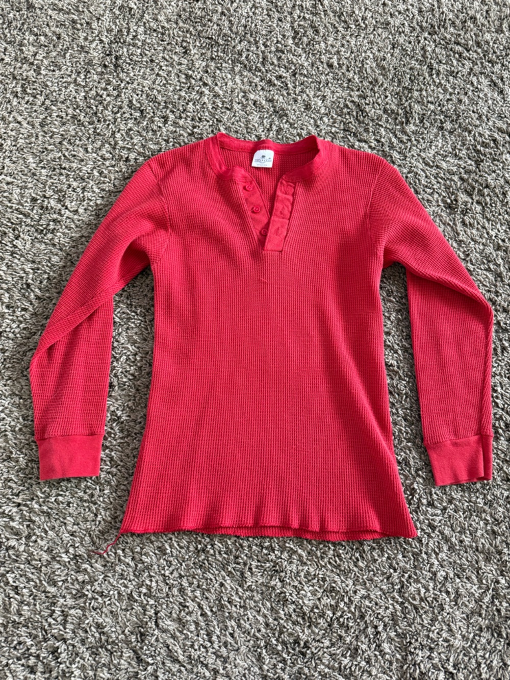 Red Thermal Long Sleeve Top